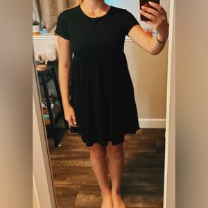 Target- Wild Fable Black Ribbed Baby Doll Dress